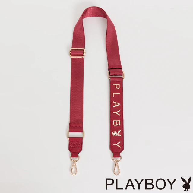 PLAYBOY 可調節式五金字母寬版背帶 PLAYBOY背帶系列(紅色)