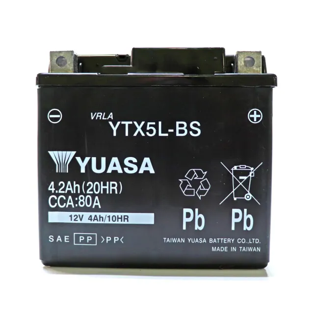 【湯淺】YTX5L-BS AGM密閉型機車電池5號(同 GS統力 GTX5L-BS)