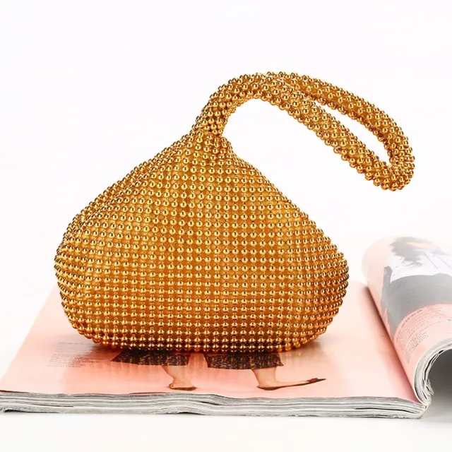 【巴黎精品】現貨+預購 晚宴包手拿包(亮面圓珠三角形手提女包包3色v1ah3)