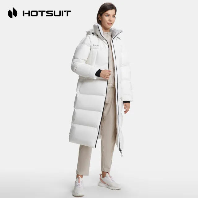 【HOTSUIT】女裝長款羽絨服-銀白色-624210801-SW