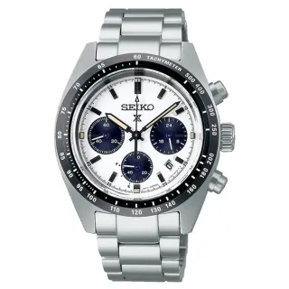 【SEIKO 精工】PROSPEX SPEEDTIMER 熊貓三眼太陽能計時錶-39mm 母親節(V192-0AF0S SSC813P1)