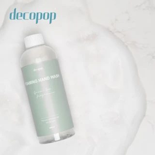 【decopop】抑菌洗手慕斯補充瓶-綠茶清香 400ml(洗手液/洗手乳/給皂機專用)