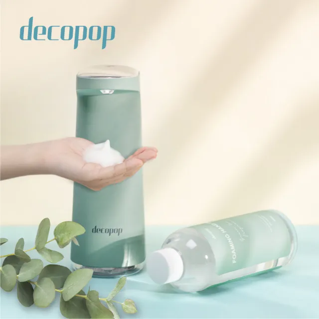 【decopop】抑菌洗手慕斯補充瓶-綠茶清香 400ml(洗手液/洗手乳/給皂機專用)