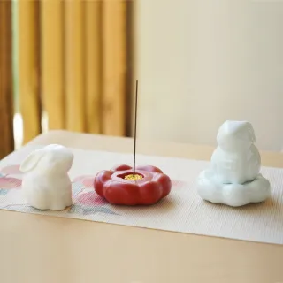 【LohasPottery 陸寶】悅兔茶寵套組-青瓷冰裂/富貴紅(茶席之寵 亦可用於點香)