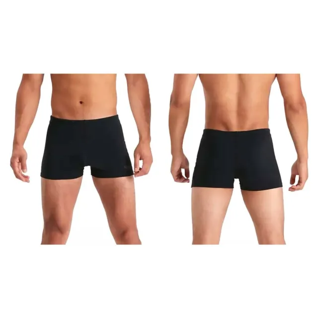 【SPEEDO】男運動四角泳褲 ECO ENDURANCE+-游泳 泳裝 黑深灰(SD8134480001)