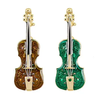 【Aphrodite 愛芙晶鑽】彩釉胸針 小提琴胸針/手工彩釉古典小提琴造型胸針(2色任選)