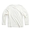 【EDWIN】男裝 再生系列 牛仔拼接LOGO長袖T恤(白色)