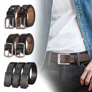 【本革職人】真皮-男仕休閒百搭精選特輯自動扣&針釦式皮帶(多款任選-父親節送禮 禮物)
