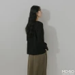 【MO-BO】優雅圓領打褶雪紡上衣(上衣)