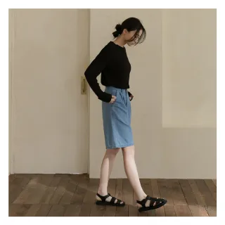 【MO-BO】Basic打摺質感五分丹寧褲(褲子)