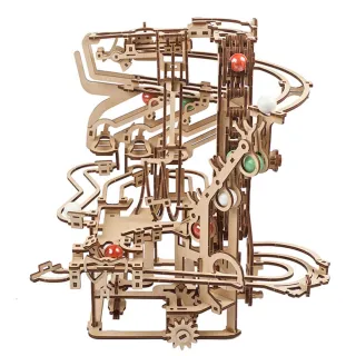 【Ugears】瘋狂彈珠台1號 - 鏈式升降系統