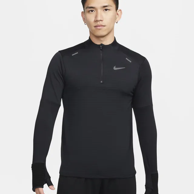 【NIKE 耐吉】長袖上衣 跑步 AS M NK TF RPL ELMNT HZ 男款 黑(DD5663010)