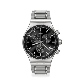 【SWATCH】Irony 金屬Chrono系列手錶 CARBONIUM DREAM 金屬錶 男錶 女錶 瑞士錶 錶 三眼 計時碼錶(43mm)