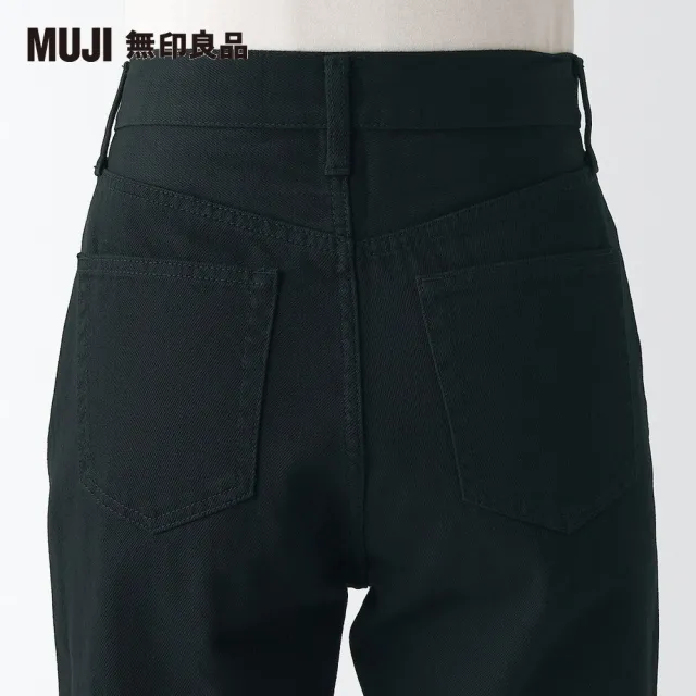 【MUJI 無印良品】女有機棉丹寧直筒褲(黑色)