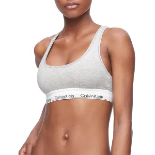 【Calvin Klein 凱文克萊】Modern Cotton Bralette 棉質寬鬆緊帶無襯運動內衣/CK內衣(灰)