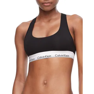 【Calvin Klein 凱文克萊】Modern Cotton Bralette 棉質寬鬆緊帶無襯運動內衣/CK內衣(黑)