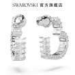 【SWAROVSKI 官方直營】Matrix 大圈耳環心形  細碼  白色  鍍白金色 交換禮物