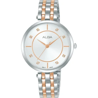 【ALBA】雅柏FASHION 女士經典不鏽鋼錶款-金銀色32mm(ARX078X1/Y121-X160KS)