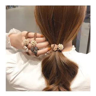 【HERA 赫拉】韓版氣質花瓣珍珠髮圈 3入組 H111100403(髮飾 髮圈 3入組)