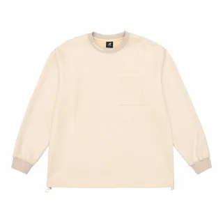 【KANGOL】長袖 中性 淺卡其 麂皮 圓領T(6255101131)