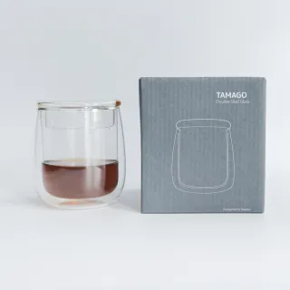 【Simple Real】TAMAGO雙層玻璃咖啡杯330ml(附玻璃杯蓋)