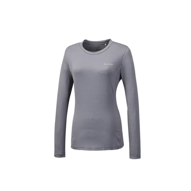 【Mountneer 山林】女銀纖長袖圓領上衣-灰紫-41P52-96(t恤/女裝/上衣/休閒上衣)