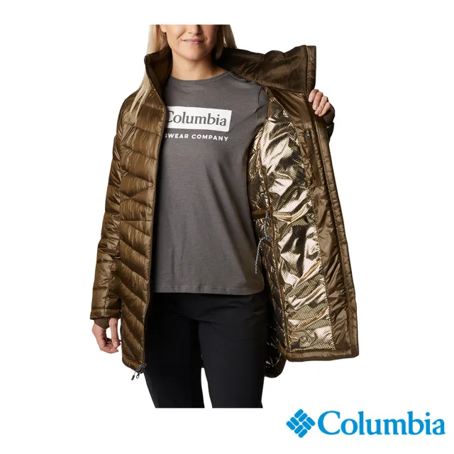 【Columbia 哥倫比亞 官方旗艦】女款-Omni-Heat Infinity 金鋁點極暖防潑外套-軍綠(UWR16590AG / 2022年秋