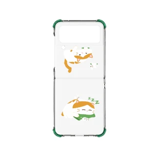 【SAMSUNG 三星】Galaxy Z Flip4 UX透明保護殼-貓咪主題款(聯名Haainc)