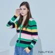 【NAUTICA】女裝 多彩條紋開襟針織外套(綠色)
