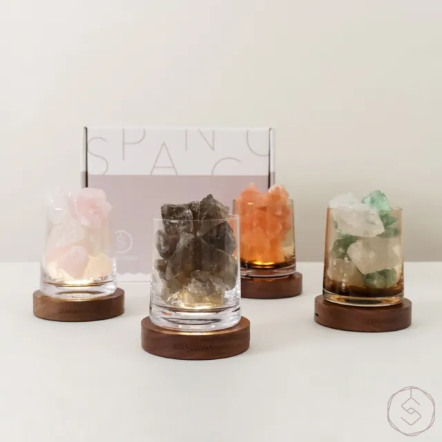 【SPANCONNY 飾品控】多款水晶自由選 l 黑胡桃木燈座 l 水晶氣氛燈(桌燈/小夜燈/水晶燈)(其他規格)