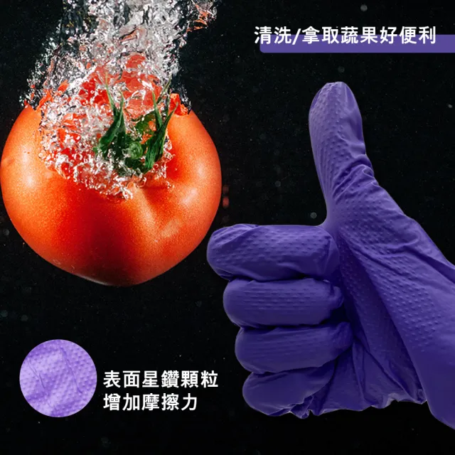 【AQUAGLOVE】SGS認證 食品適用 紫色NBR止滑手套(鑽石紋止滑 可滑手機 餐飲 料理 過年大掃除 超加厚版)