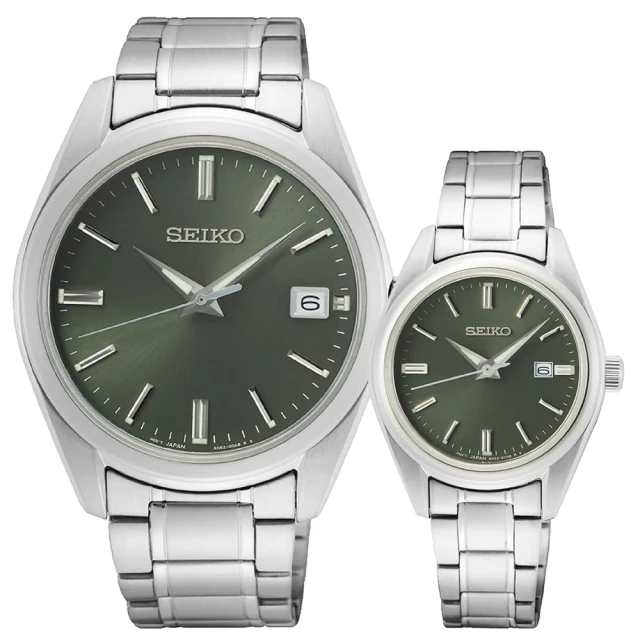 【SEIKO 精工】CS 城市情侶手錶 對錶 送行動電源(SUR527P1+SUR533P1)