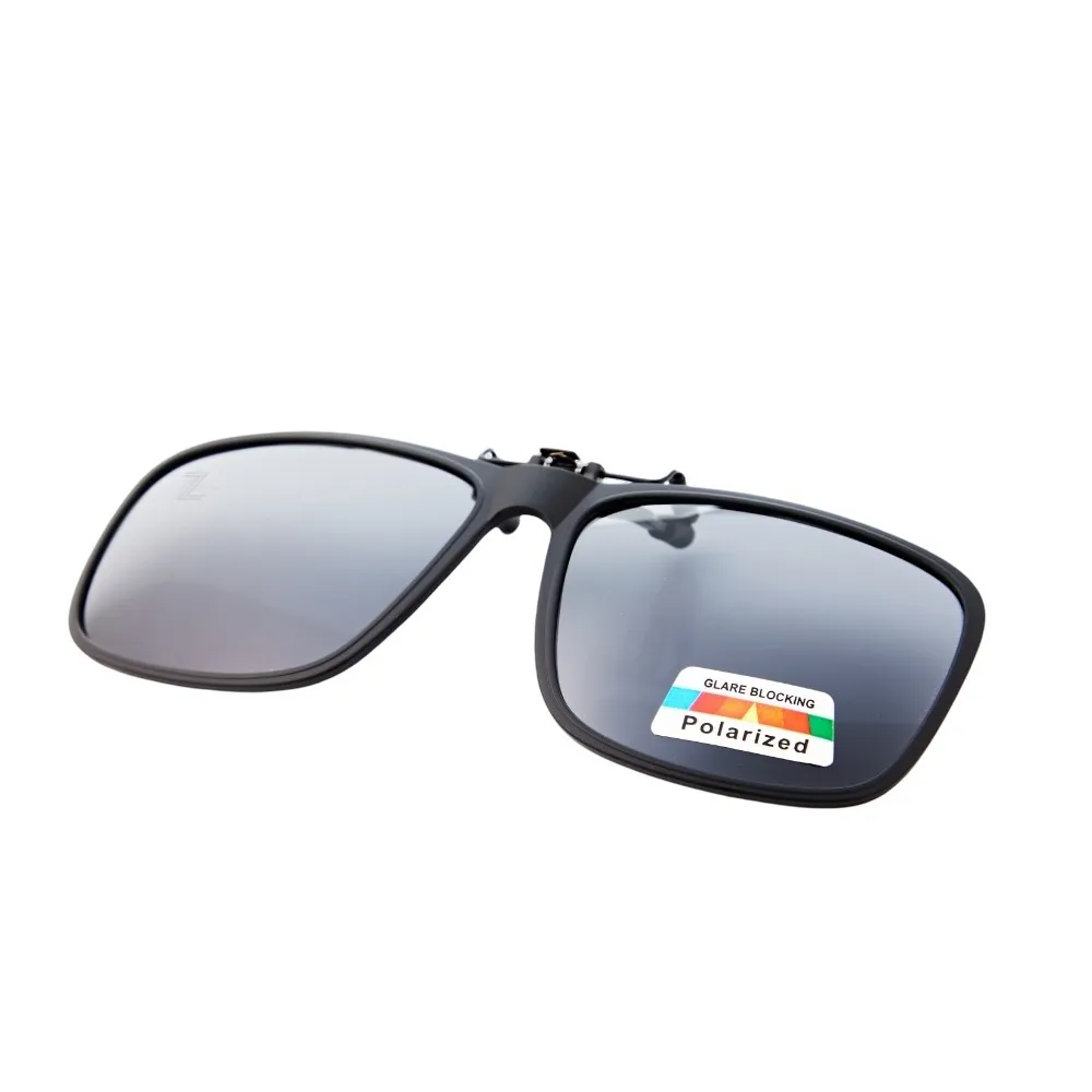 【Z-POLS】新一代夾式可掀全框設計偏光黑Polarized抗UV400太陽眼鏡(夾上直接升級偏光免配度)