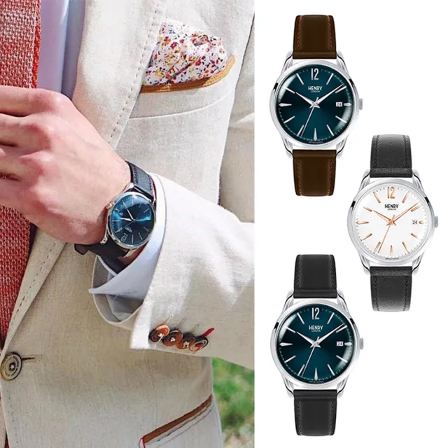 【HENRY LONDON】英國品牌 經典文青 真皮/米蘭帶手錶 男女錶 母親節(共6款)