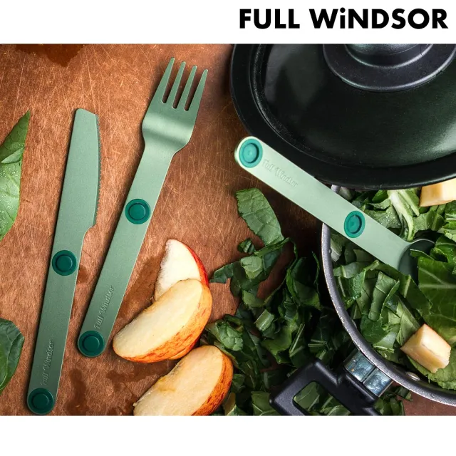 【Full Windsor】Magware 磁性餐具三件組 MAG-SS-GRN / 綠(叉 刀 匙 鋁合金 露營炊具)