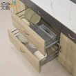 【文創集】普美雙色2.7尺多功能岩板高餐櫃/收納櫃組合