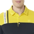 【Lynx Golf】首爾高桿風格！男款合身版吸濕排汗上下跳色造型右肩配布剪裁設計長袖POLO衫(二色)