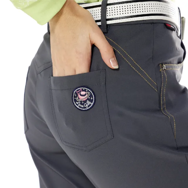 【Lynx Golf】女款防風保暖防潑水配色縫線星球繡標設計星星鉚釘造型窄管長褲(二色)