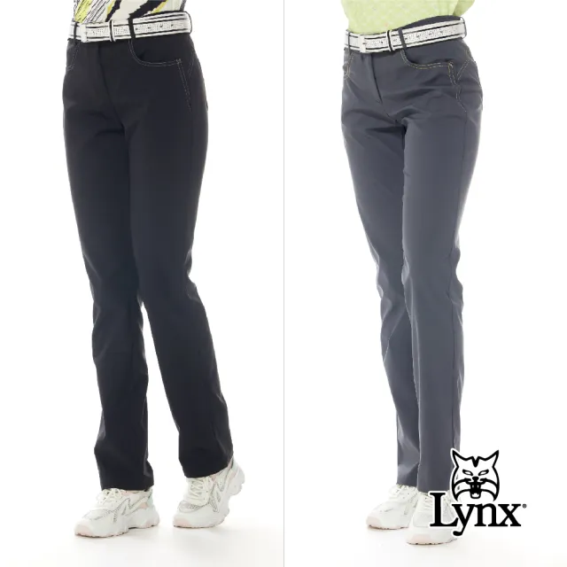 【Lynx Golf】女款防風保暖防潑水配色縫線星球繡標設計星星鉚釘造型窄管長褲(二色)