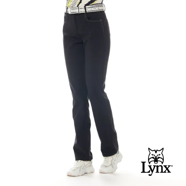 【Lynx Golf】女款防風保暖防潑水配色縫線星球繡標設計星星鉚釘造型窄管長褲(二色)