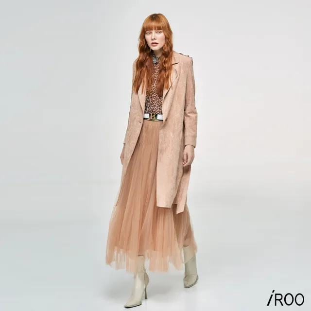 【iROO】人造麂皮風衣外套
