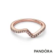 【Pandora 官方直營】璀璨波紋戒指-鍍14k玫瑰金