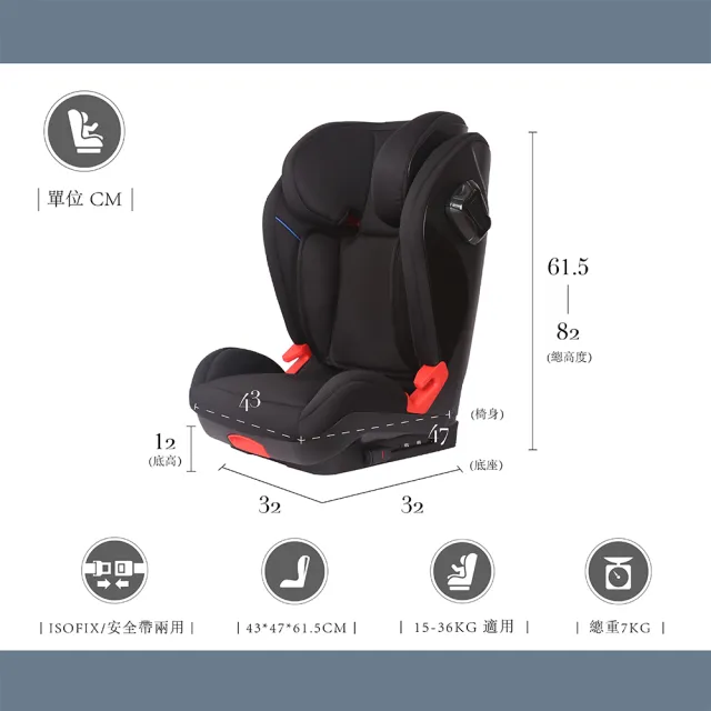 【PERO】i-SIZE Cento ISOFIX/安全帶兩用款 汽車安全座椅(ISOFIX/安全帶兩用款 成長型安全座椅 安全座椅)