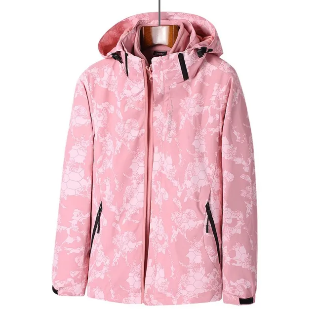 【米蘭精品】現貨+預購 衝鋒衣連帽夾克(三合一防風防水印花男女衝鋒外套5色74db11)