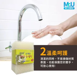 【Mr.U 優先生】韓國菜瓜布 2入6組(去污 細緻餐具 鍋具 不沾鍋 瓷器專用 科技海綿)