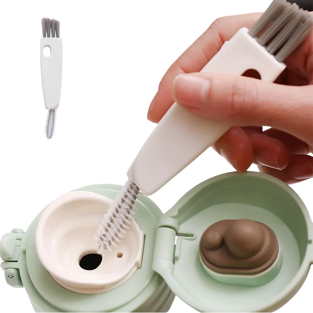 【杯碗清潔】日式多功能杯蓋清潔刷2入(隙縫刷 縫隙刷 清洗刷 水瓶刷 奶嘴刷 奶瓶刷 刷子 凹槽刷)