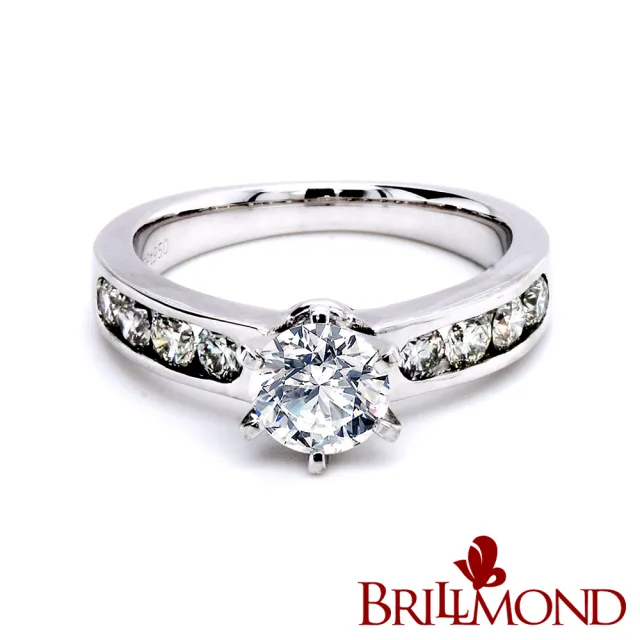 【BRILLMOND JEWELRY】GIA 天然鑽石 1克拉 E/VS1 3EX 無螢光 鉑金 經典鑽戒(E/VS1 3EX NONE PT950鉑金台)