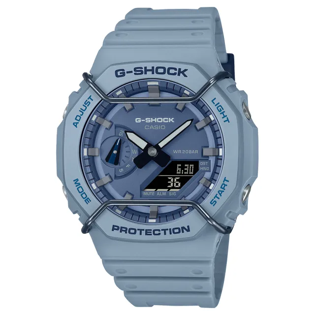 【CASIO 卡西歐】G-SHOCK 啞光金屬雙顯手錶 畢業禮物(GA-2100PT-2A)