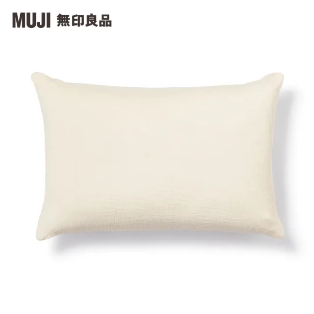 【MUJI 無印良品】萊賽爾混二重紗織枕套/43/淺米