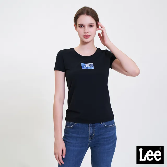 【Lee 官方旗艦】女裝 短袖T恤 / 印花皮牌 小LOGO 共2色 標準版型 / 101+ 系列(LL220353726 / LL220353K11)